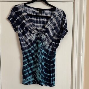 INC International Concepts Women's Blue Tie-Dye Top. Size Large